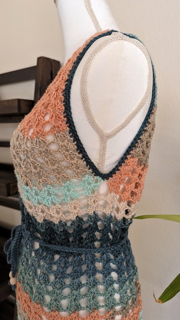 HANDMADE - Variegated Crochet Mesh Dress | MakerPlace by Michaels HANDMADE - Variegated Crochet Mesh Dress | MakerPlace by Michaels